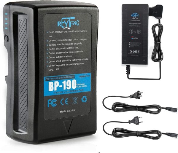 REYTRIC 190Wh (13400mAh) V Mount Battery with D-Tap Charger